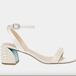 Tina Ivory Pearl Block Heel